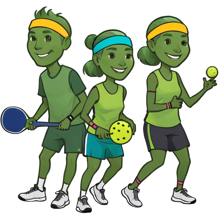 4 people playing pickball emoji