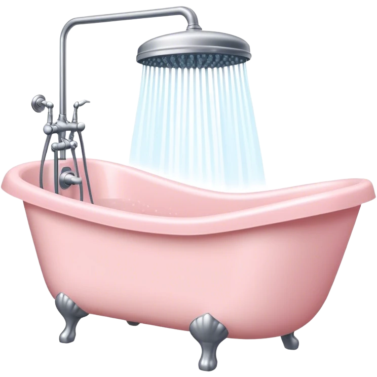Pale pink bathtub and shower emoji
