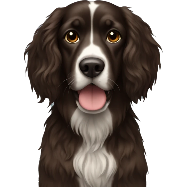 Dark brown long hair dog  emoji