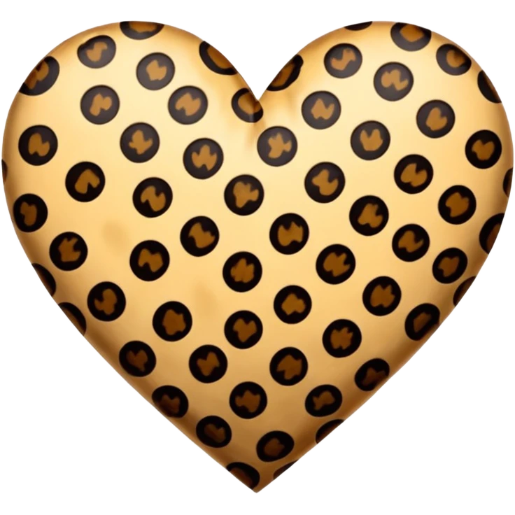 realistic leopard print heart emoji
