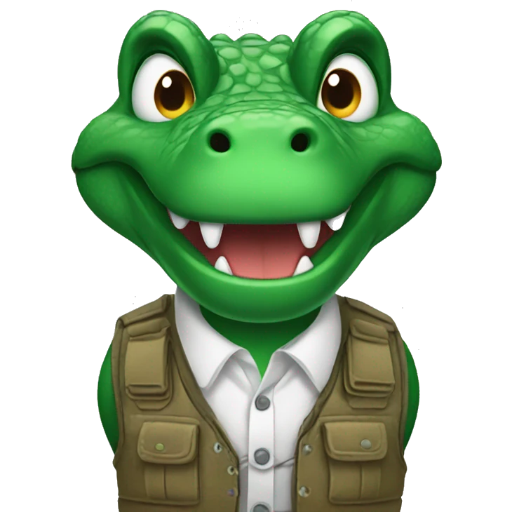 Gator with vest on emoji