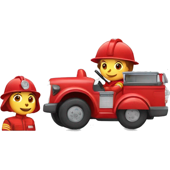 Pompier avec les véhicules  emoji