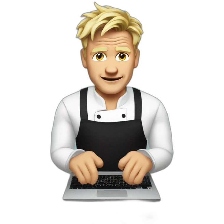 gordon ramsey with a labtop emoji
