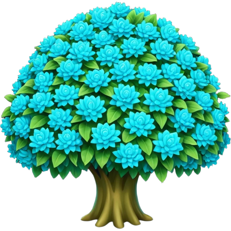 Turquoise colored bush  emoji
