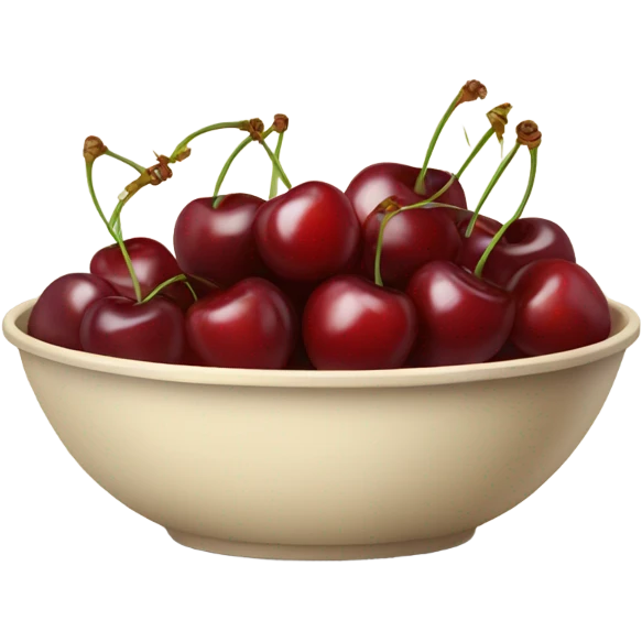 beige plate with cherries in it emoji