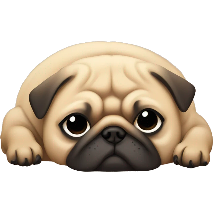 Chunky fawn pug napping emoji