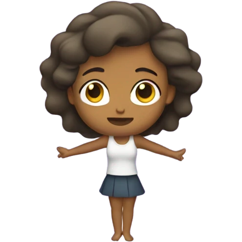 A girl swinging her arms down in sass emoji