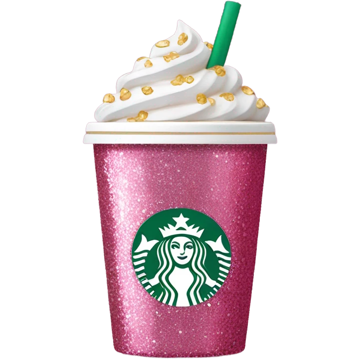 Pink Starbucks with glitter  emoji