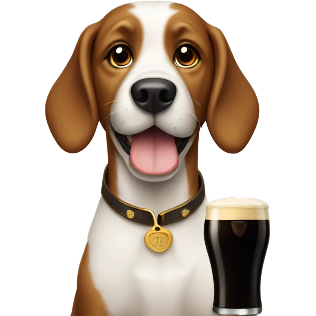 Dog drinking Guinness  emoji