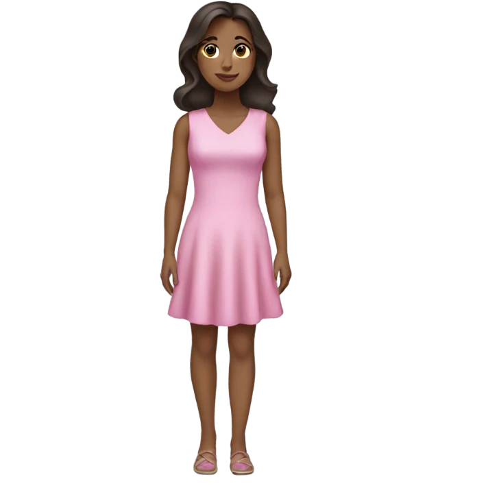 brunette girl in a pink dress emoji