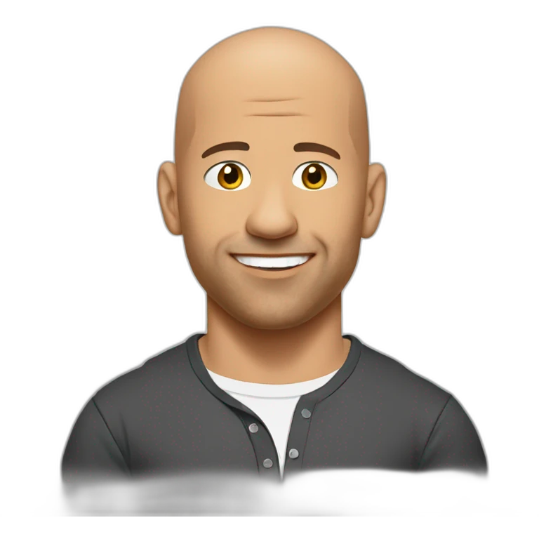 vin diesel cartoon wearing henley  emoji