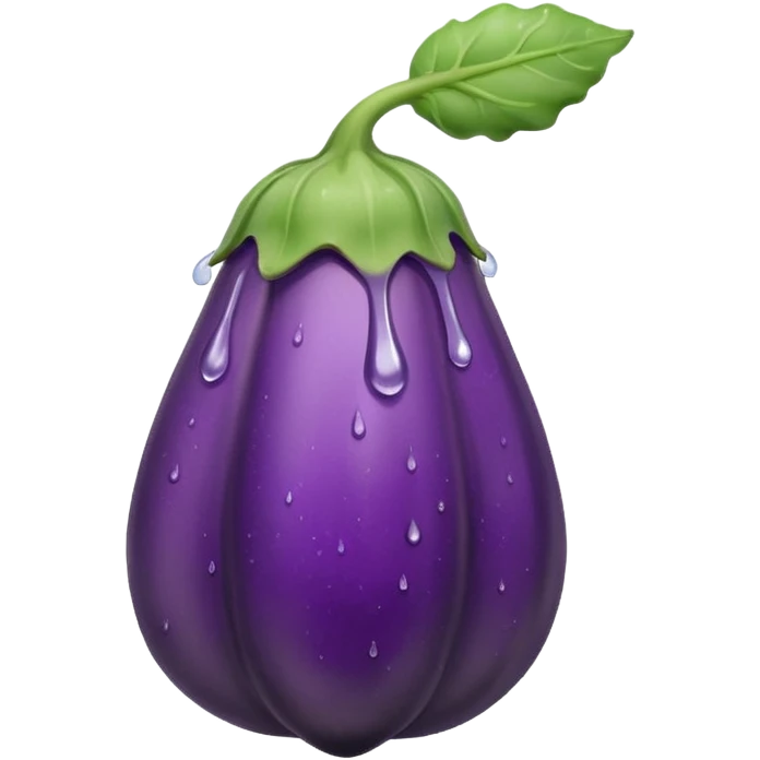 Eggplant with dripping water  emoji