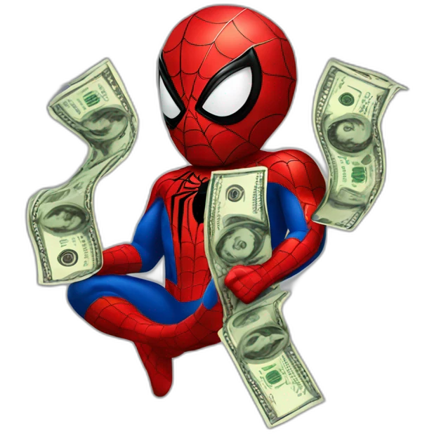 Spiderman with cash emoji