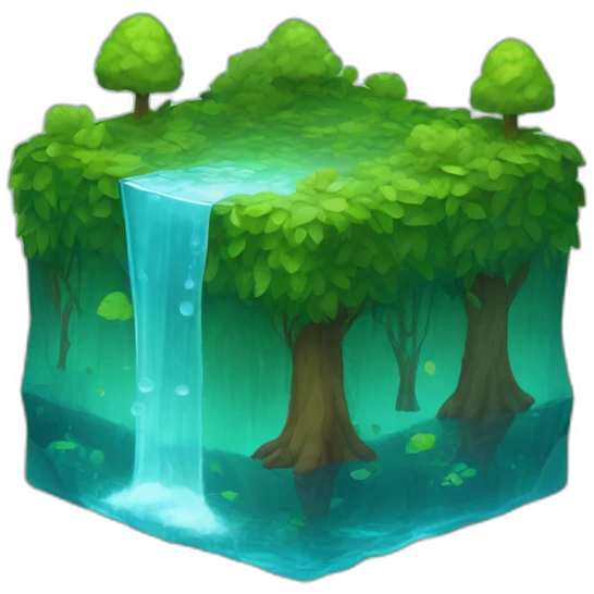 Forest water cube emoji