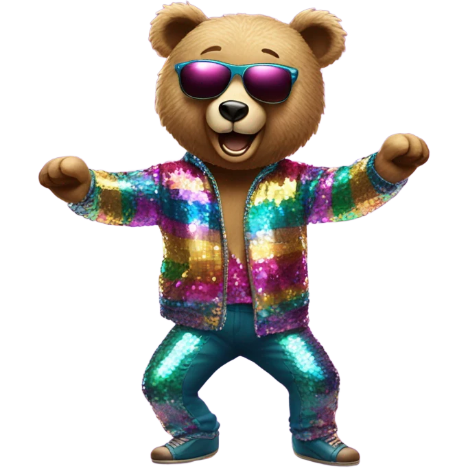 bear disco dancing  emoji