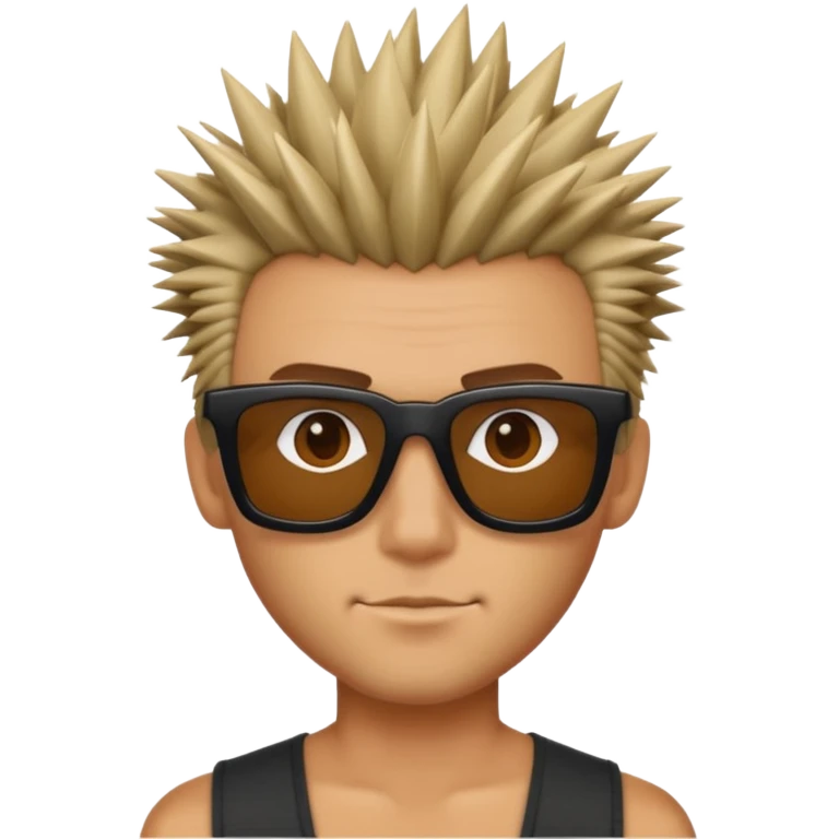 fair man with spiky hair with square shades emoji