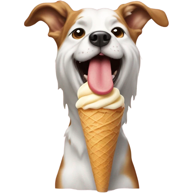 Dog eating ice cream emoji