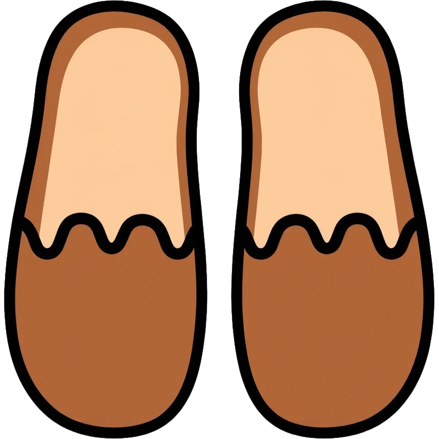 brown house slippers simple icon emoji