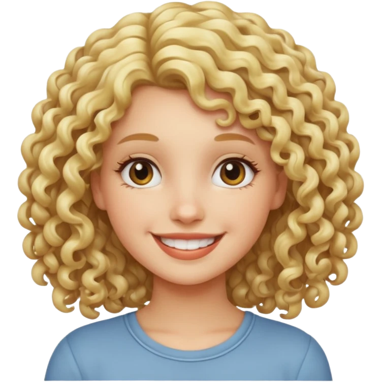 Cool blond curly girl emoji