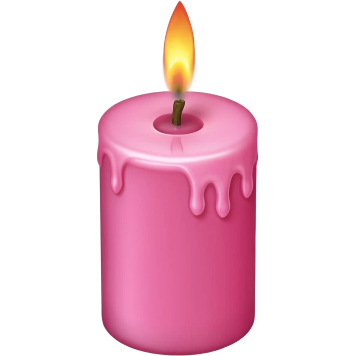 Draw a pink candle with a flame that can be used on a romantic dinner table, camera isometric emoji