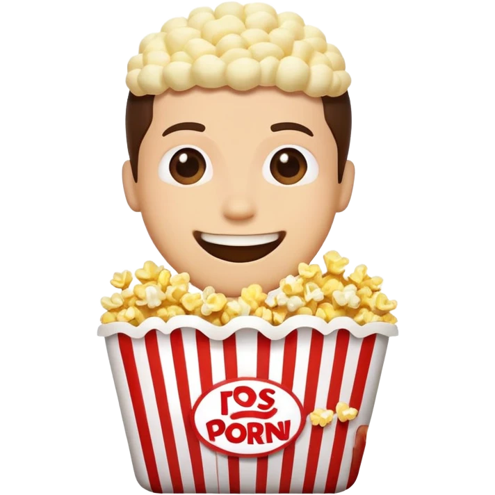 smiling face eating popcorn emoji