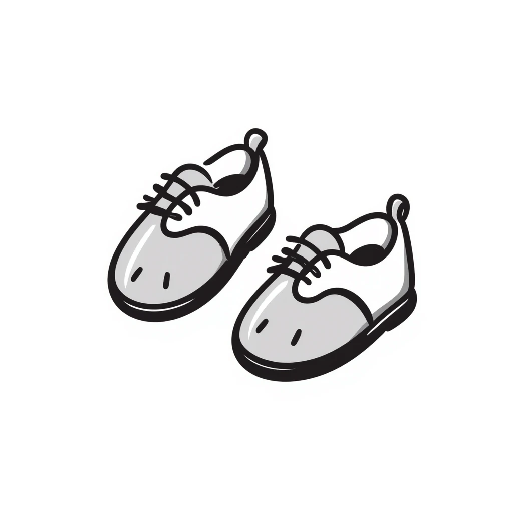 a pair of children's shoes, small sneakers or sandals, with cute details, in pastel colors dd9fb0, ffc6d3, a3bfc9, c4bee2, f1b091, detailed hand-drawn doodle style emoji