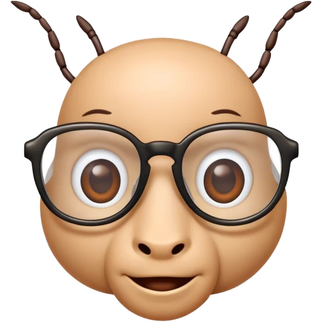Ant wearing glasses emoji