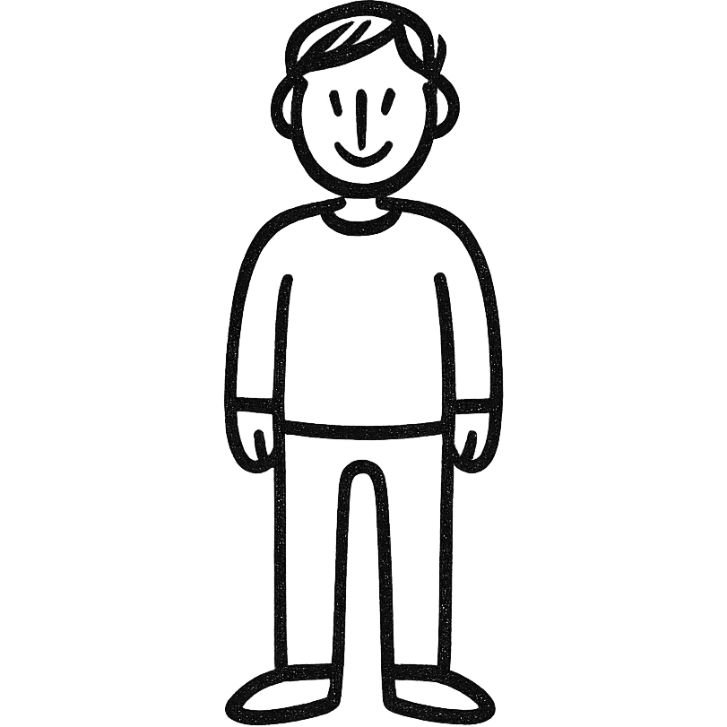 standing guy, hand drawn outline style emoji