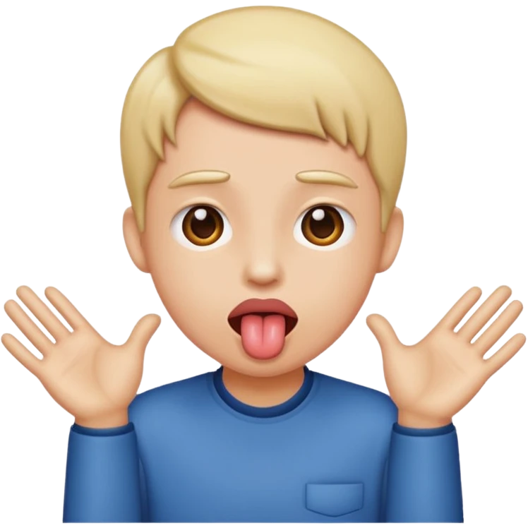 Tongue out with hands to the side  emoji