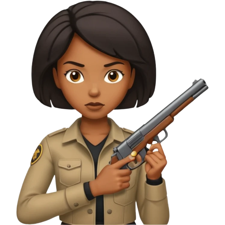 A sexy black female with a gun emoji