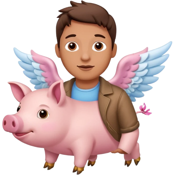 Flying pig with Steve on it emoji