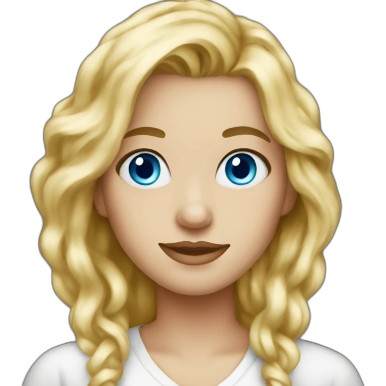 Blonde blue eyes artist painter emoji