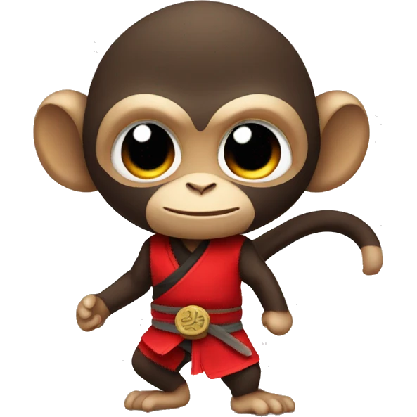 Ninja monkey with red costume emoji