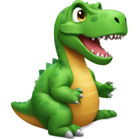 dinosaur working on macbook emoji