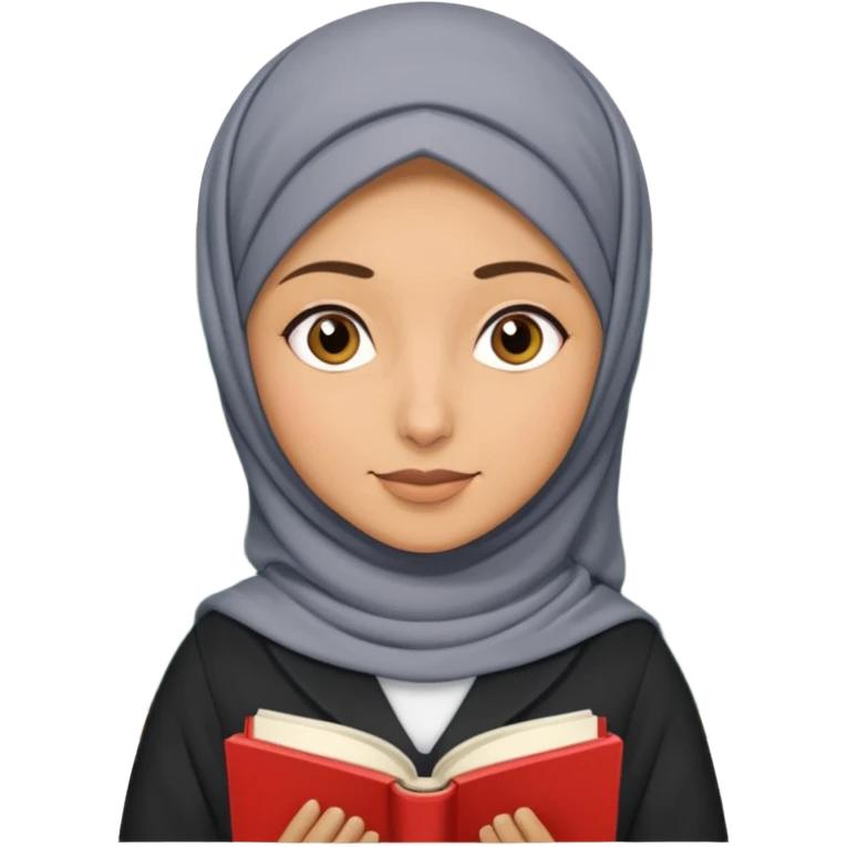 Teacher wearing hijab marking book in the staffroom emoji