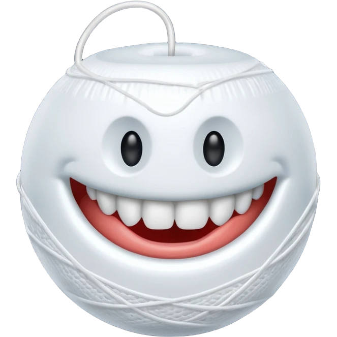 Ball of white dental floss emoji