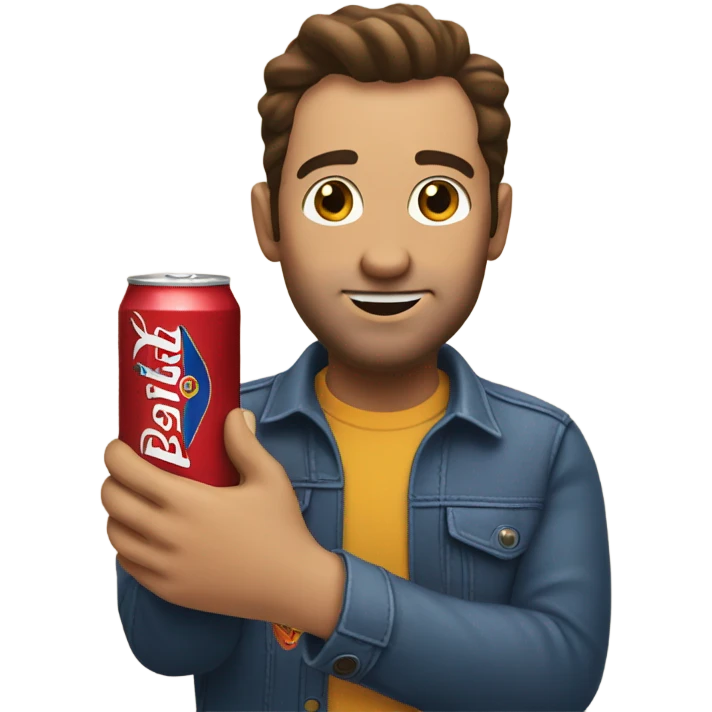 Man drinking a Busch beer emoji