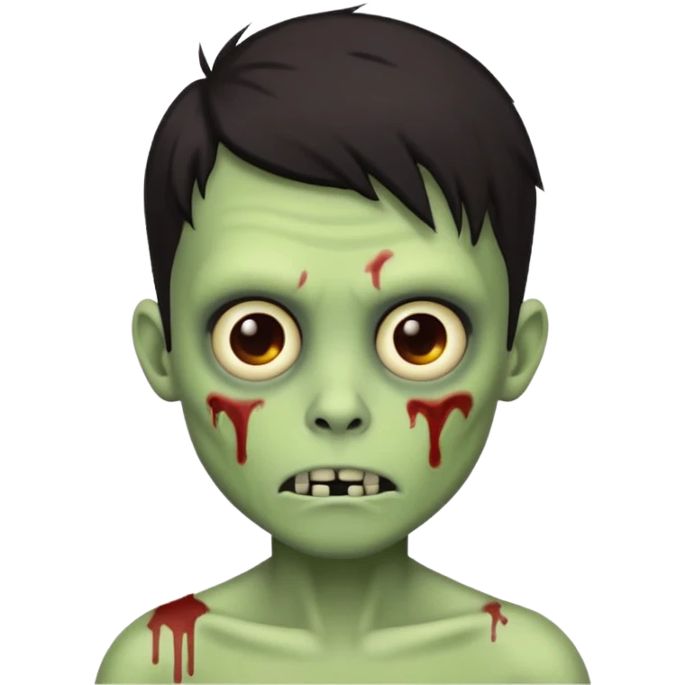 light green zombie boy emoji with dark hair emoji