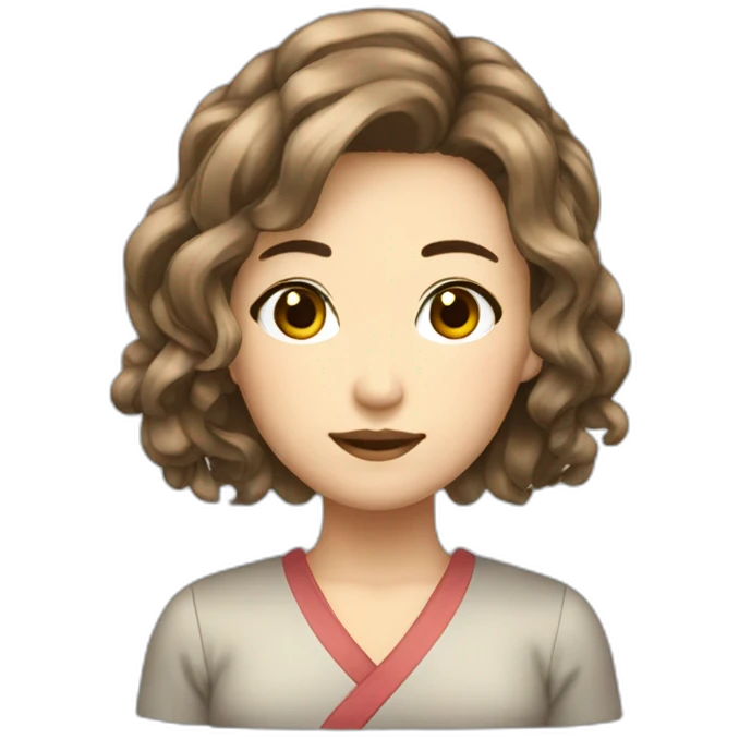 mulher japonesa cabelo castanho emoji