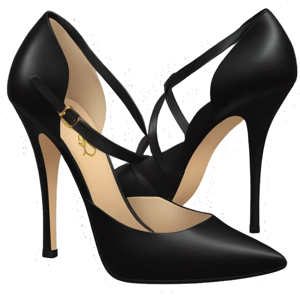 YsL heels in black emoji