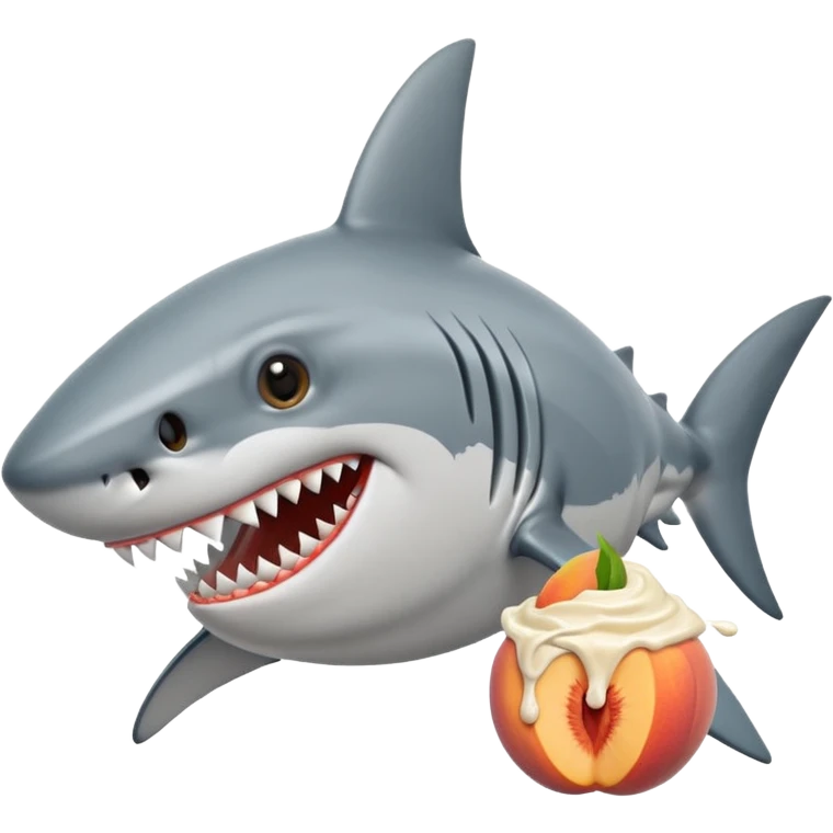 shark with dreads eating cream peaches emoji