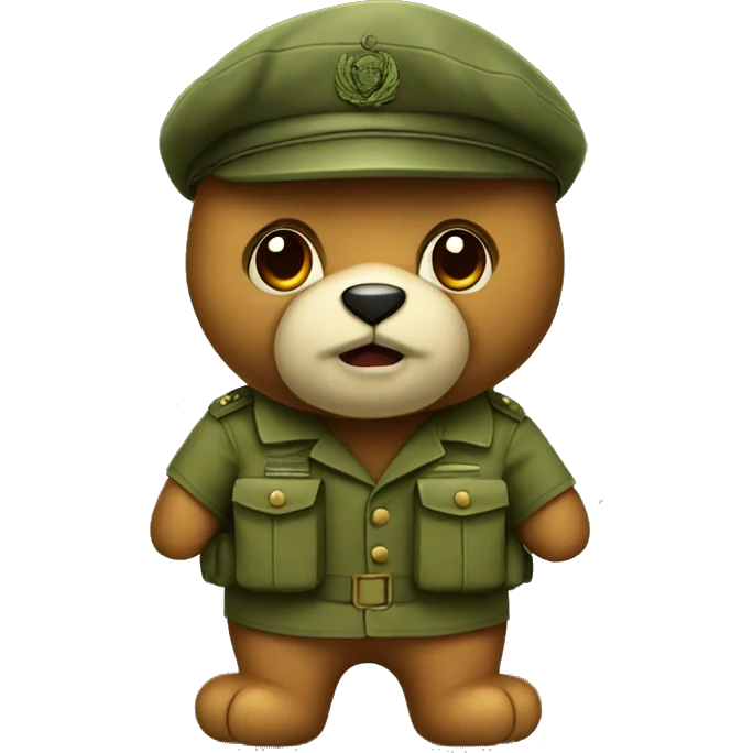 army bear with beret emoji