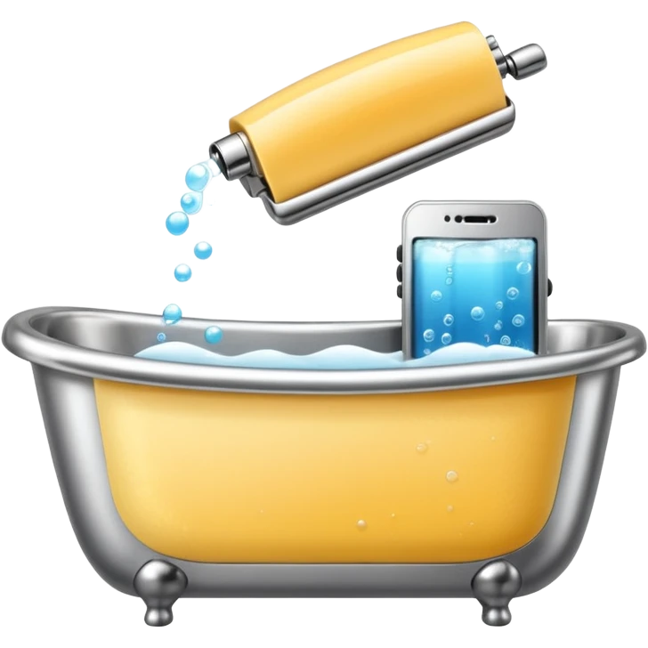 Bathtub with toaster in it emoji