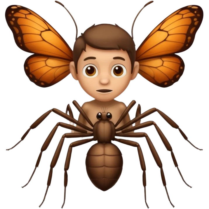 O garoto formiga ô cara de macaco braço de borboleta pernas de aranha e cu de mosquitode mosquito emoji