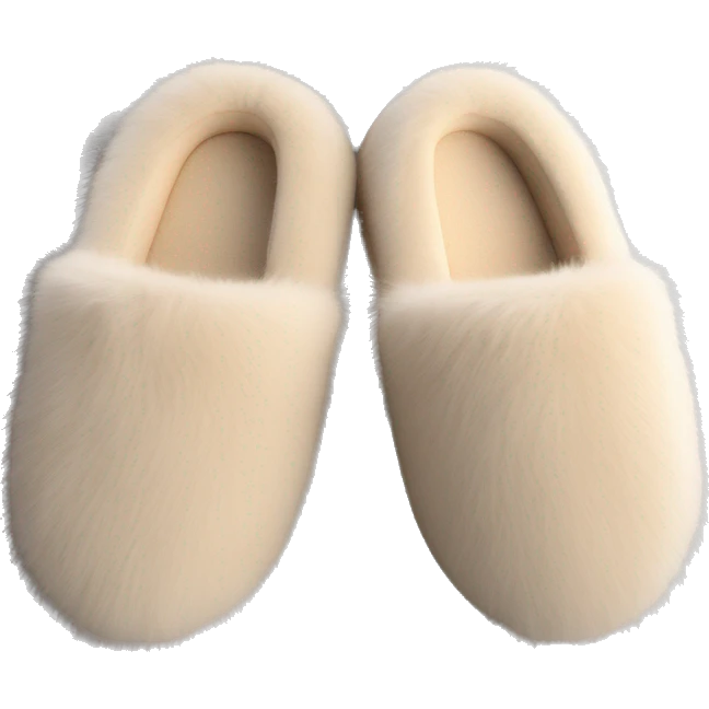 beige fur slippers  emoji