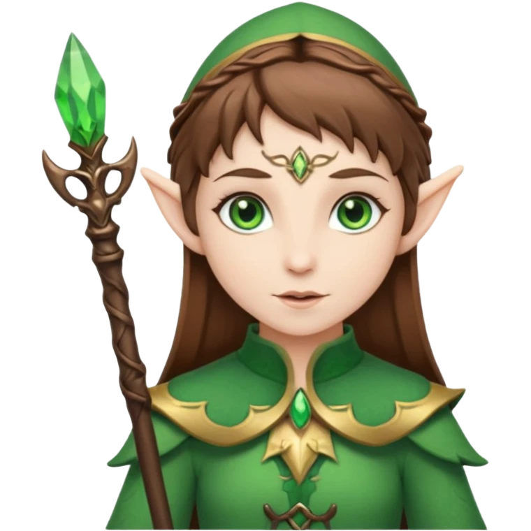 elf with staff brown hair emoji