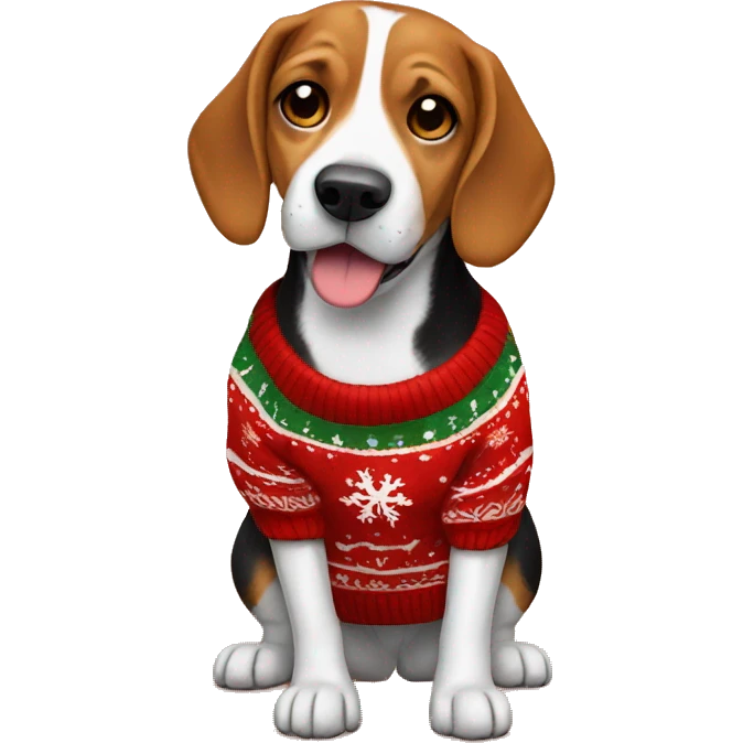 Beagle wearing a Christmas sweater  emoji