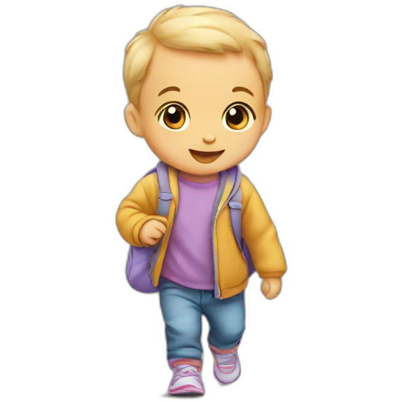 baby walking to daycare emoji