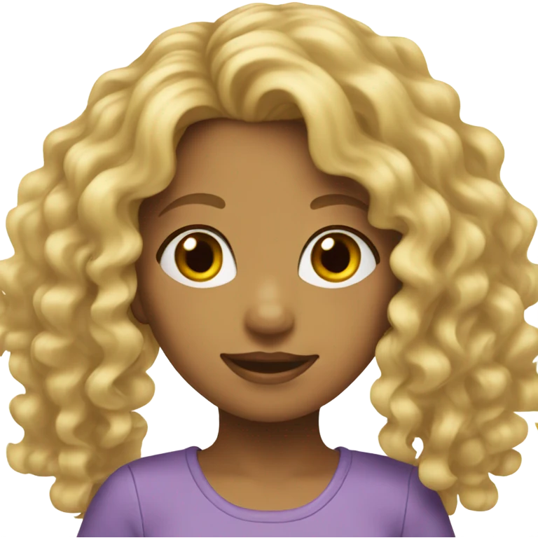 Girl, blonde , curry hair emoji