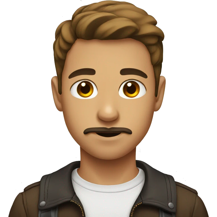 teenage boy with brown moustache  emoji
